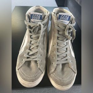 Golden Goose Slide Trainers in leather. White and grey. Size 39